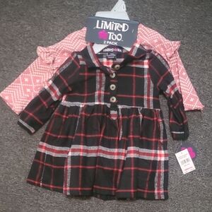 Limited Too Black and Red Plaid Dress Set
